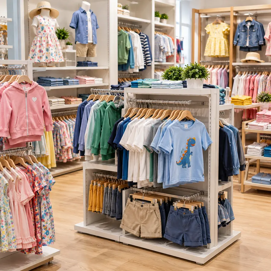 Ropa para chicos en exhibición